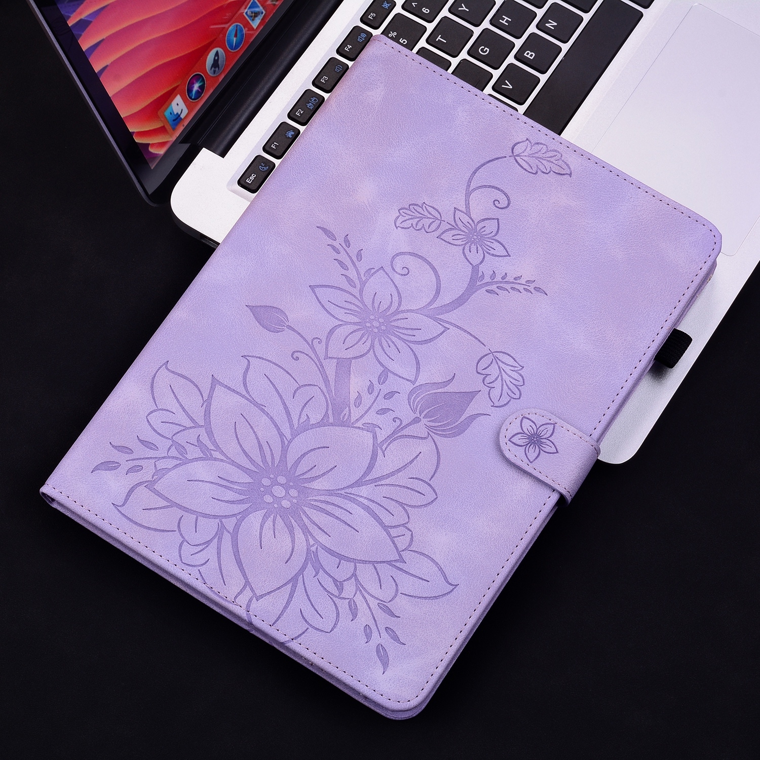 Luxe Bescherm-Etui Hoes Map voor Xiaomi Pad 7  -  7 PRO   -    " Lelie "  Paars