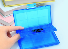 Opberg-Box voor 12 Nintendo Switch Spel Game-Cards + 2 SD Cards   Blauw