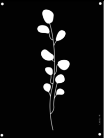 Tuinposter | leaves zwart 60x80cm