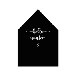Huisje | hello winter zwart | 20cm
