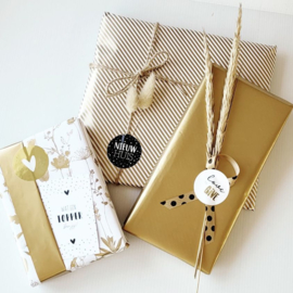 Inpakpapier | stripes of gold | 30cm breed