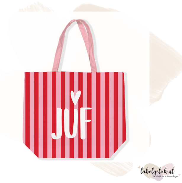 Tas canvas | stripes juf