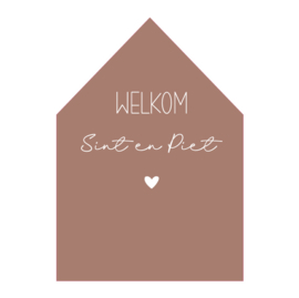 Sinterklaas | huisje welkom oudroze 20cm