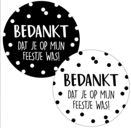 Sticker | bedankt dat je op mijn feestje was 40mm (per 2)