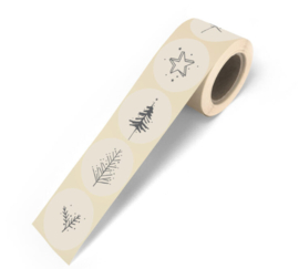Sticker | xmas stories off-white (per 10)