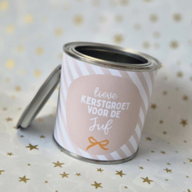 Blikje met wikkel | Lieve kerstgroet voor de Juf