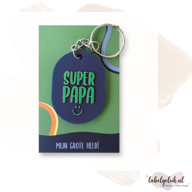 Sleutelhanger Super Papa | Mijn grote held!