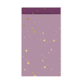 Cadeauzakjes | Stars bij night lila 12x19cm (per 5)