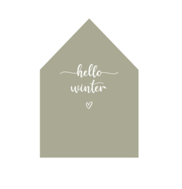 Huisje | hello winter groen | 20cm