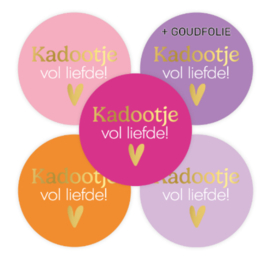 Sticker | kadootje vol liefde  (per 10)