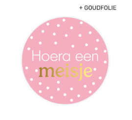 Sticker | hoera een meisje (per 10)