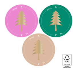 Sticker | tree multi - gouden tekst (per 10)