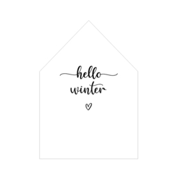 Huisje | hello winter wit | 20cm