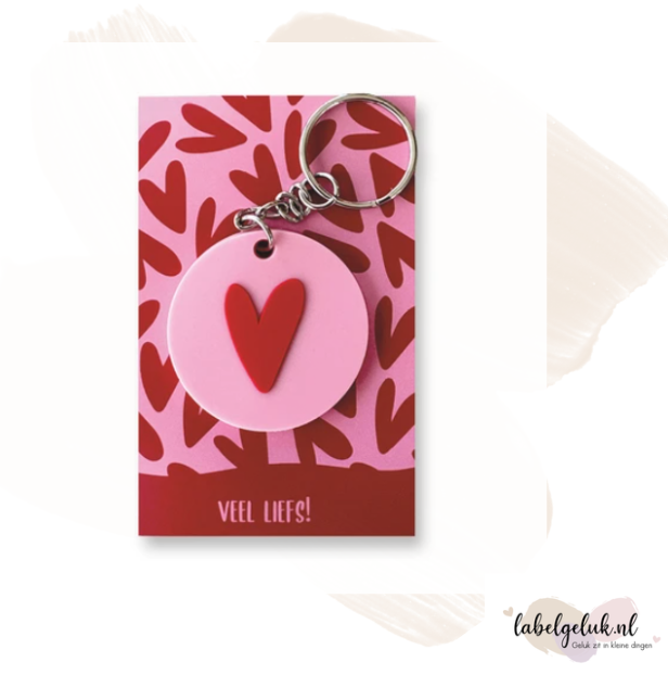 Sleutelhanger hartje | Veel liefs
