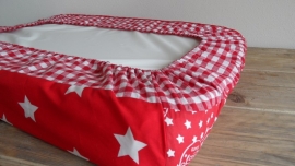 Aankleedkussenhoes rood/wit