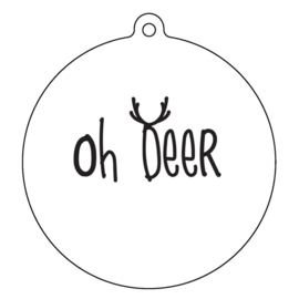 Kerstbalhanger | oh deer wit