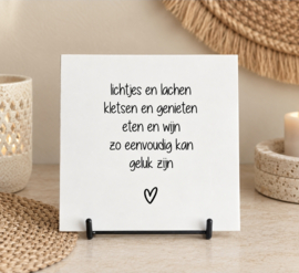 Forex tegeltje | lichtjes en lachen | 15x15cm