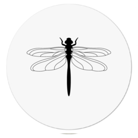 Muurcirkel | libelle wit 20cm