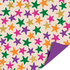 Inpakpapier | Stars - Funky colors 30cm breed
