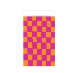 Cadeauzakjes | Grid orange/pink 12x19cm (per 5)