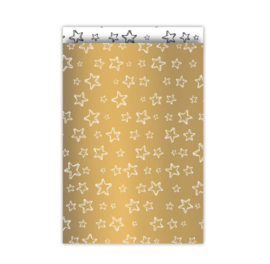 Cadeauzakjes | Super Stars goud-wit 17x25cm (per 5)