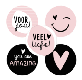 Sticker | Smiley roze assorti (per 10)