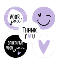 Sticker | Smiley paars assorti (per 10)