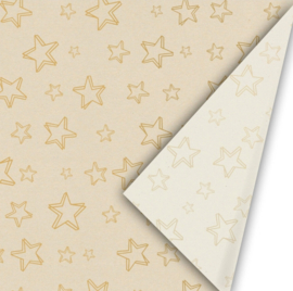 Inpakpapier |  Super Stars paperwise/goud 30cm breed