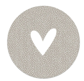 Muurcirkel dibond | hart beige | 30cm