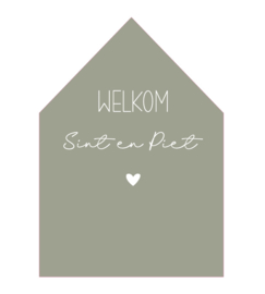 Sinterklaas | huisje welkom groen 20cm