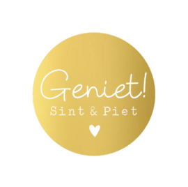 Sticker | Geniet Sint & Piet goudfolie (per 10)