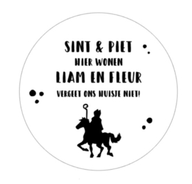 Muurcirkel | Sint & Piet vergeet ons huisje niet 20cm