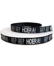 Satijnlint 12mm | Hiep hiep hoera | 2 meter