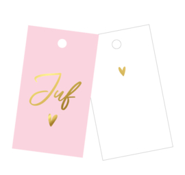Cadeaulabel | Juf roze