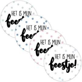 Sticker | het is mijn feestje 40mm (per 4)