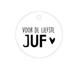 Cadeaulabel | liefste juf  60mm