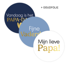 Sticker | papa assorti blauw (per 10)