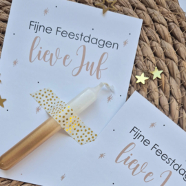 Kerstcadeau juf | kaart inclusief potloodkaarsje