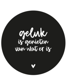 Muurcirkel | geluk is genieten 20cm (dibond)