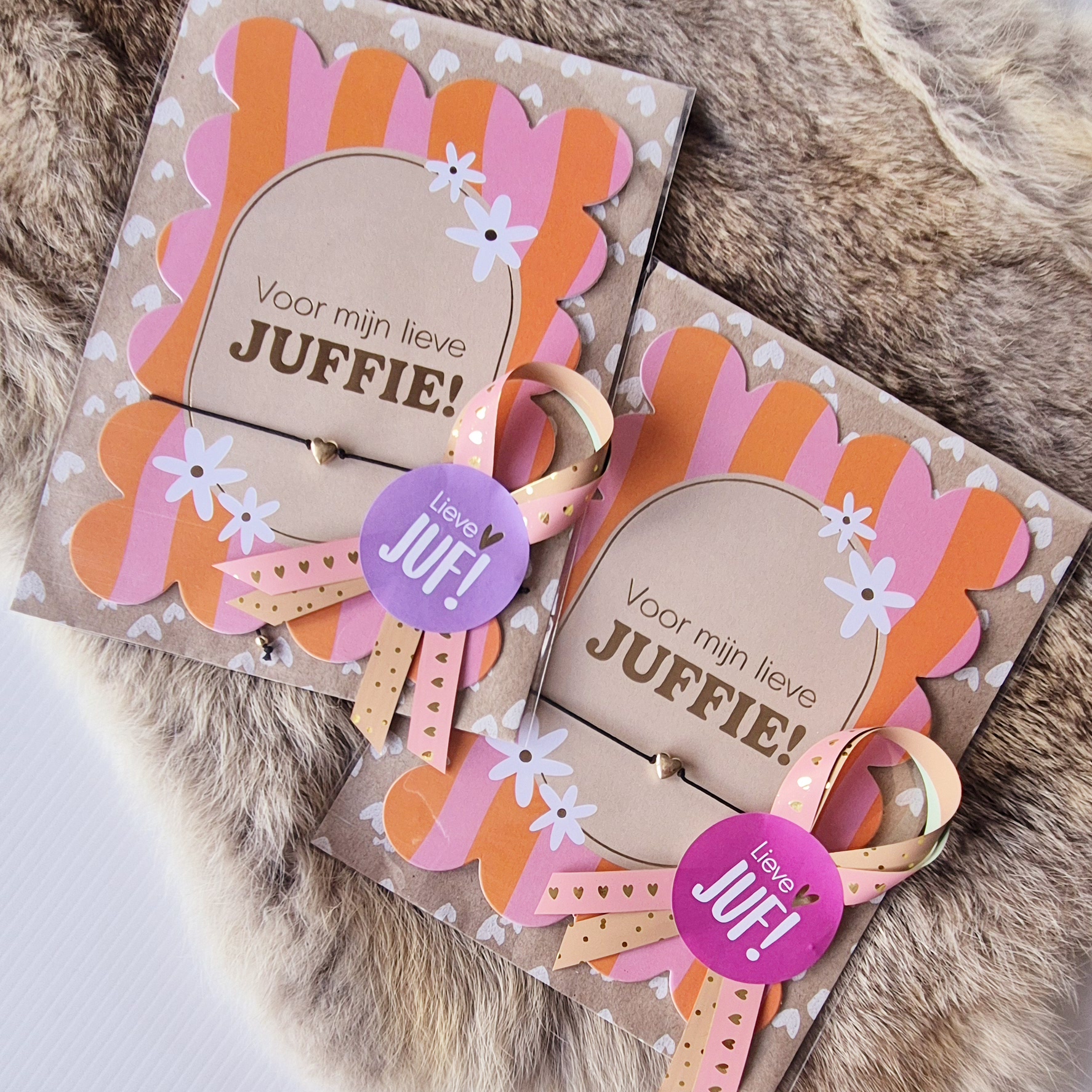 Kaart A6 Lieve juffie | inclusief armbandje