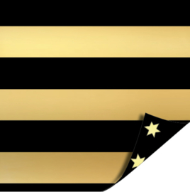 Inpakpapier | metallic goud zwart 30cm breed