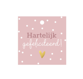 Cadeaulabel | Hartelijk gefeliciteerd