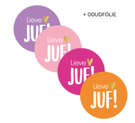 Sticker | lieve juf 4 kleuren (per 10)