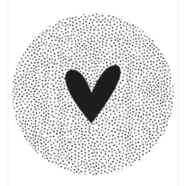 Muurcirkel | hart dots 30cm (dibond)