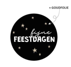 Sticker | fijne feestdagen zwart (per 10)