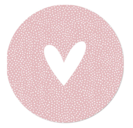 Muurcirkel dibond | hart roze | 20cm