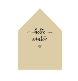 Huisje | hello winter taupe | 20cm