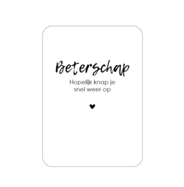 Labelgeluk kaart | beterschap hopelijk knap je snel weer op