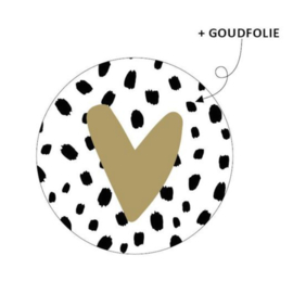 Sticker | hartje dots goud (per 10)