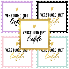 Sticker | verstuurd met liefde (per 10)